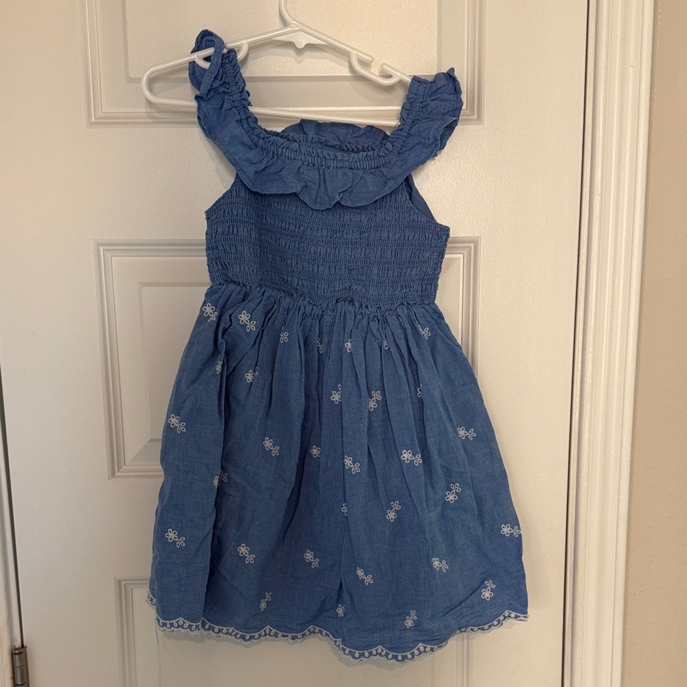 Cat & Jack Blue Kids Dress with Floral Embroidery